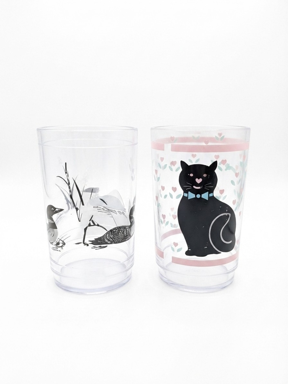 90s Retro Acrylic Tumblers/Cups ft. Black Cat & Loon